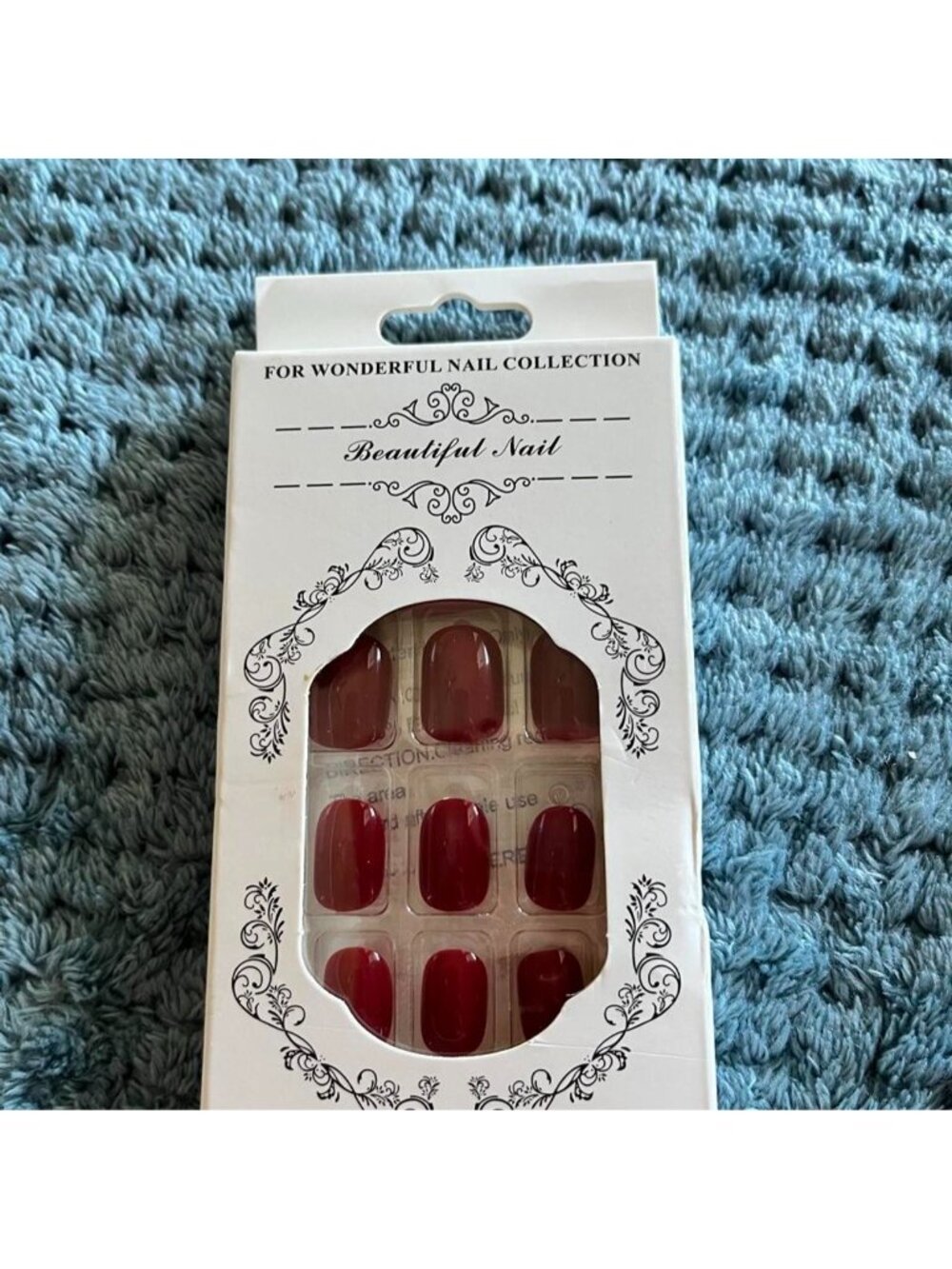 Press on Nails Short Fake Nails24pcs Square Red Acrylic False Nails